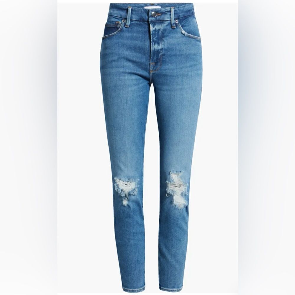 Good Legs Ripped High Waist Crop Skinny Jeans